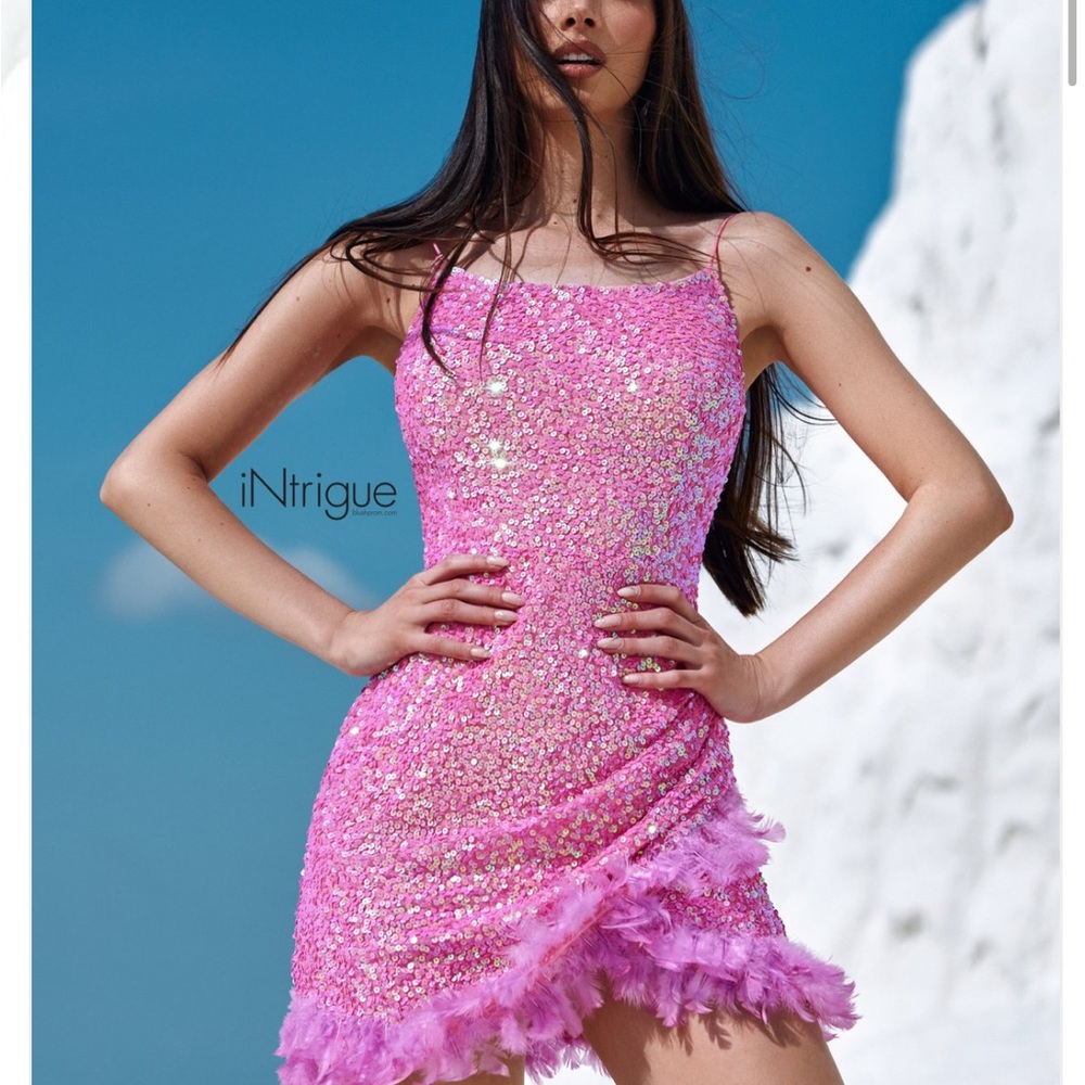 Feather sequin homecoming cocktail dress